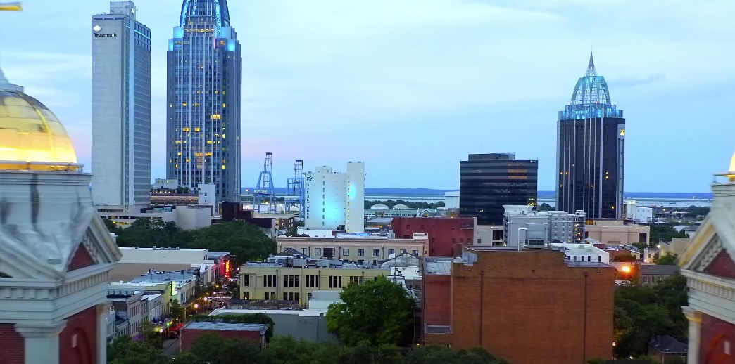 Top-down view of a location in Mobile, Alabama.